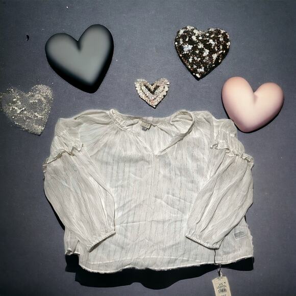 A New Day New Sheer Peasant Blouse with metallic threading size XXL - Picture 9 of 9